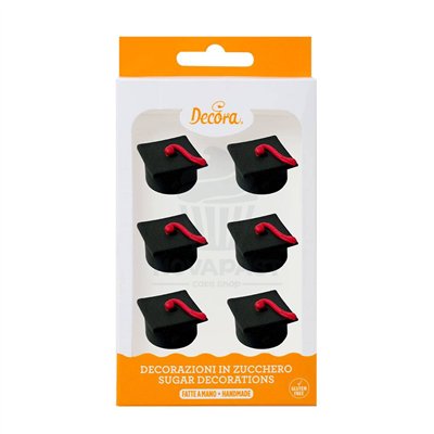 Gorros de Graduação em Açúcar - Kit com 6 Unidades