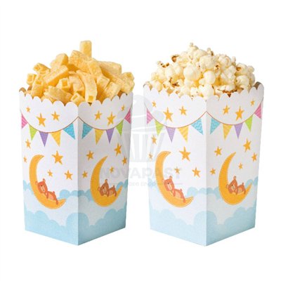 Set of 6 Assorted Baby Party Popcorn Boxes - Decora