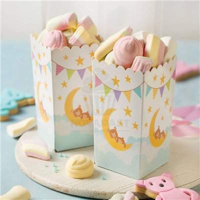 Set of 6 Assorted Baby Party Popcorn Boxes - Decora