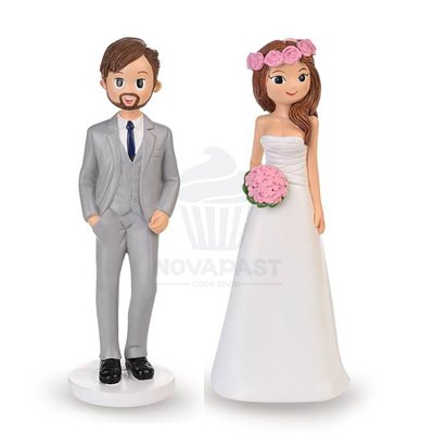 Casal Elegante 18cm: Toque Sofisticado para Seu Bolo