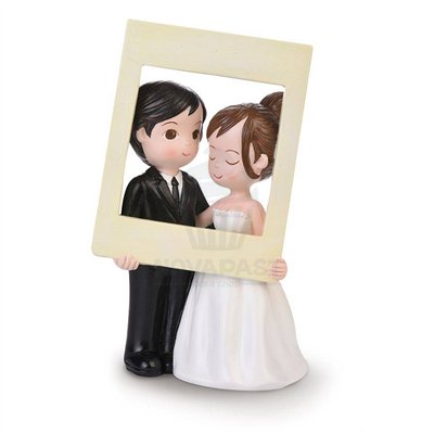 Noivos com Moldura de Resina 16cm - Modecor