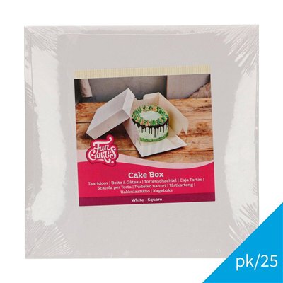 Boîte à gâteau blanche FunCakes 30x30x15cm - Économisez