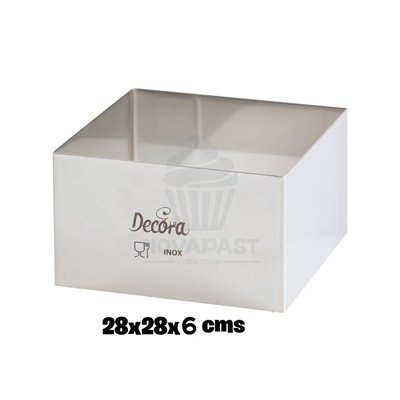 Molde/Aro Acero Inoxidable 28x28x6 cm - Precisión y Calidad