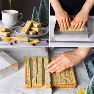 Molde Quadrado Inox 28x28x6cm para Confeitaria