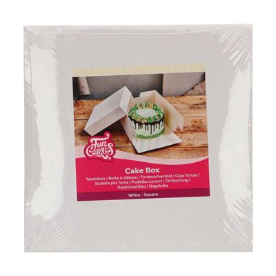 FunCakes White Cake Box 30x30x15 cm with Lid
