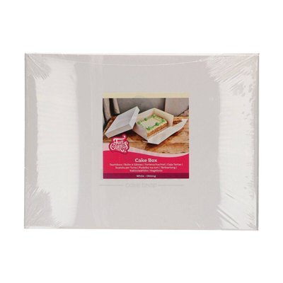 Boîte à gâteau blanche avec couvercle 40x30x15 cm