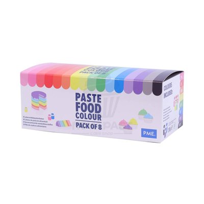 PME Set of 8 Paste Food Colors 8x25g - Vibrant Colors