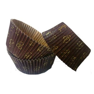 Box of 1,000 rigid kraft capsules decorated in gold