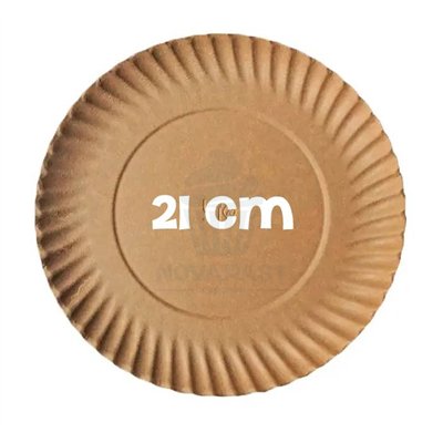 "Platos de Cartón Kraft Redondos 21cm - Paquete de 100 Unidades"