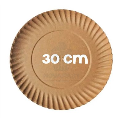Plats ronds en carton kraft 30 cm - Paquet de 100