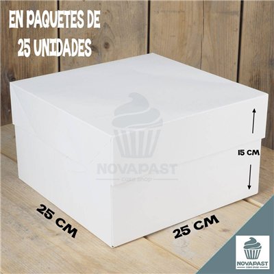 Boîte à Gâteau Blanche FunCakes 25x25x15cm Économique