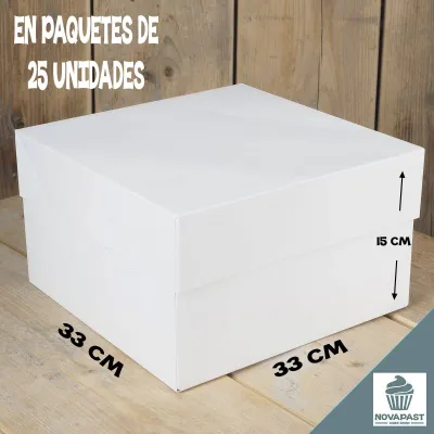 "FunCakes Caja de Tarta Blanca - Ahorra con Formato 33x33x15cm"
