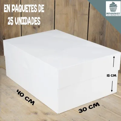 "FunCakes Caja de Tarta Blanca - Ahorra con Formato 40x30x15cm"