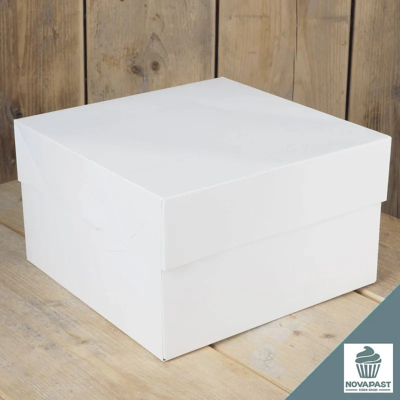 Caja tarta transparente con base y tapa 35 x 35 x 24 cm