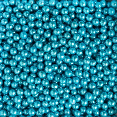 "Perlas Azul Metalizadas 5mm - Decora tu Pastelería con Bote 100gr"