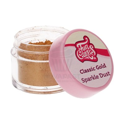 "Brillo Inigualable con FunCakes Polvo Sparkle Dust Oro Clásico"