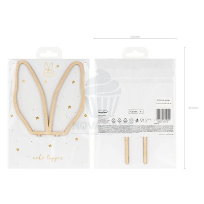 PARTYDECO Wooden Bunny Ears Topper: Festive Charm