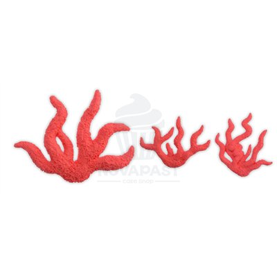 Décorations en sucre corail rouge 2D - Set de 18 pièces