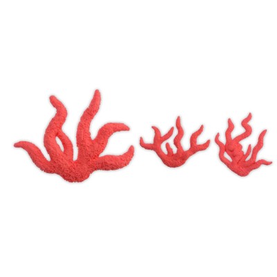 "Set MODECOR de 18 Piezas Coral en Azúcar 2D Rojo 6/9 CM - Pastelería"
