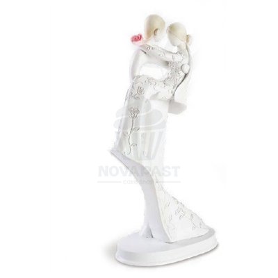 Figurine Mariés Stylisés avec Bouquet 24 cm - Modecor