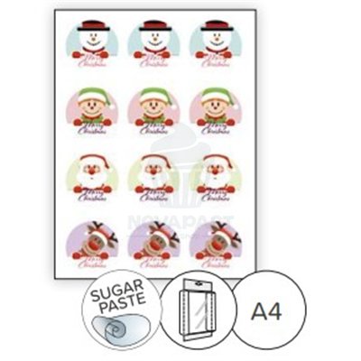 Decoración navideña: Set de 12 toppers de azúcar Modecor