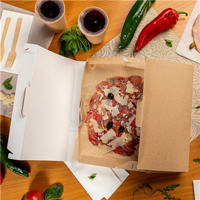 Caixa Kraft com Asa 32x32x3,8 cm - Praticidade e Estilo