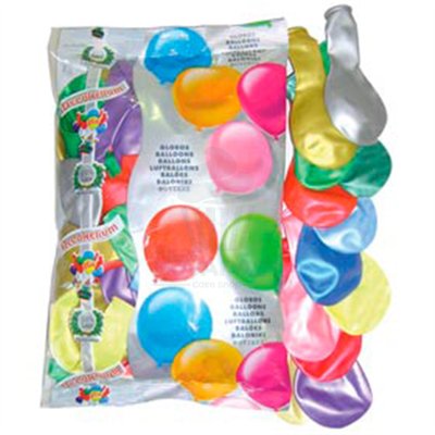Globos Metalizados 28cm - Bolsa com 100 Unidades