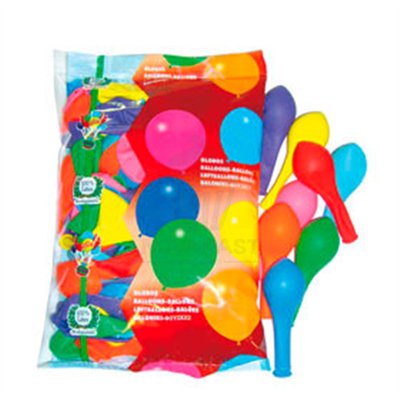 Globos de Látex 25cm - Pacote com 100 Unidades Sortidas