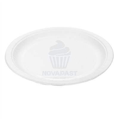 Pratos de Papel Branco 26cm - Pacote com 50 Unidades