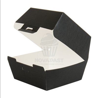 Black Burger Containers 13x12.5x9 cm - Pack of 50