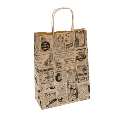 Kraft Bags with Handles 26x32+14 cm - Pack of 50 Units