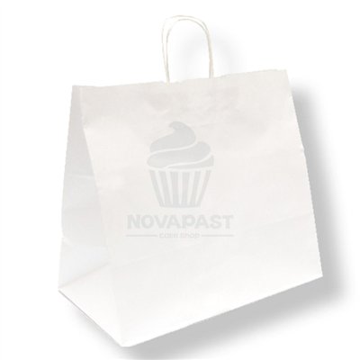 White Bags with Handles 36x33.5+21 cm - Pack of 50