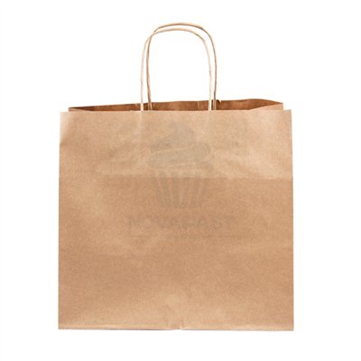 Sacs kraft marron avec anses 26x24+17cm - Lot de 50
