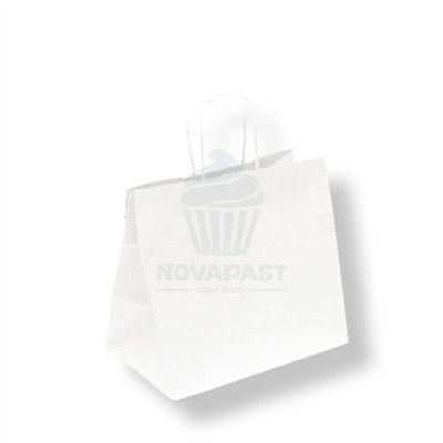 Bolsas Brancas com Alças 26x24+17cm - Pacote com 50 Unidades