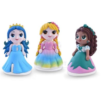 "Set de 3 Princesas de Azúcar Modecor: Adorno Perfecto para Tartas"