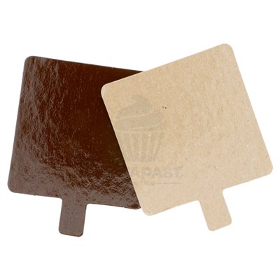 Brown Square Supports 8x8 cm - Elegance for Your Desserts