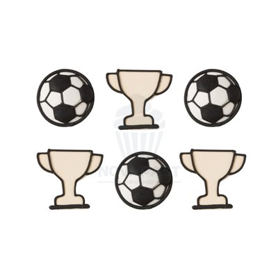 Decora Blister 6 Peças: Açúcar Futebol Campeão