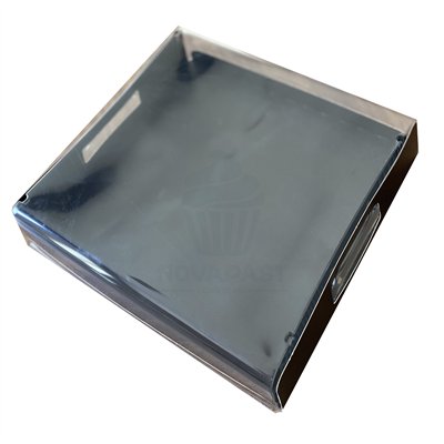Bandeja Vision Negra 24x24x6 cm com Tampa Elegante