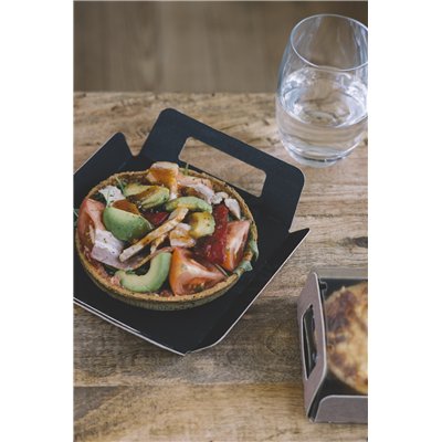 Black Vision Tray with Lid 24x24x6 cm - Elegance and Protection