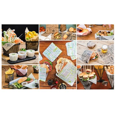 Papier personnalisé pour fast-food - Boîte de 1000 unités