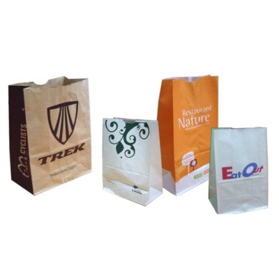 CUSTOM PRINTED PAPER BAG WITHOUT HANDLES, 2-SIDED PRINTING, BOX OF 500 UNITS