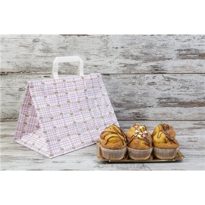 "Bolsas de Papel Saky con Asa Plana: Fondo Ancho"