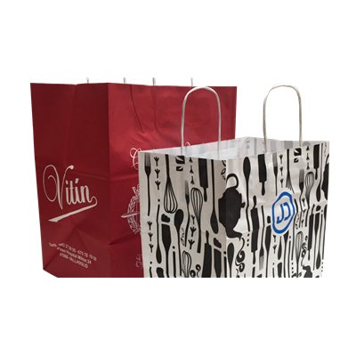 Bolsas Papel Asa Rizada Saky: Fundo Largo e Especial