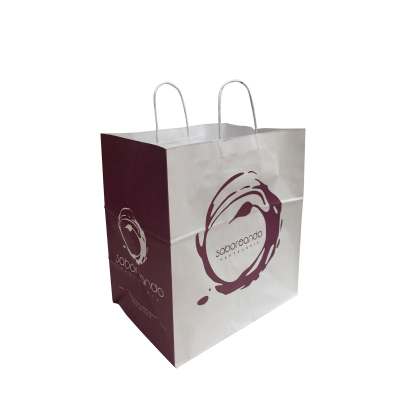 WIDE BOTTOM SPECIAL SAKY CURLY HANDLE PAPER BAGS