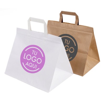 WIDE BOTTOM SPECIAL SAKY FLAT HANDLE PAPER BAGS