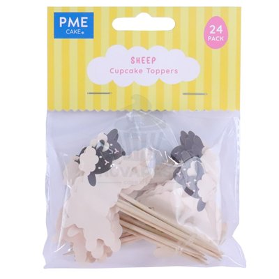 PME SET 24 Toppers Stick Ovejas: Dulces Creativos