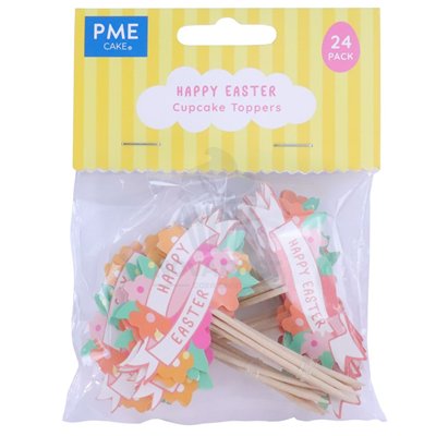 Toppers de fête "Happy East" - Set de 24 pièces PME