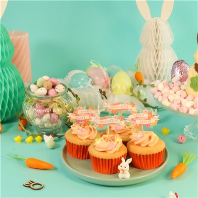 Toppers de fête "Happy East" - Set de 24 pièces PME