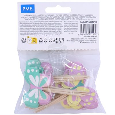 "Set PME de 24 Toppers Stick: Adornos de Mariposas para Dulces"