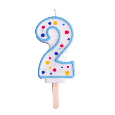 Bougie PME Nº2 : Bord Bleu & Pois Multicolores